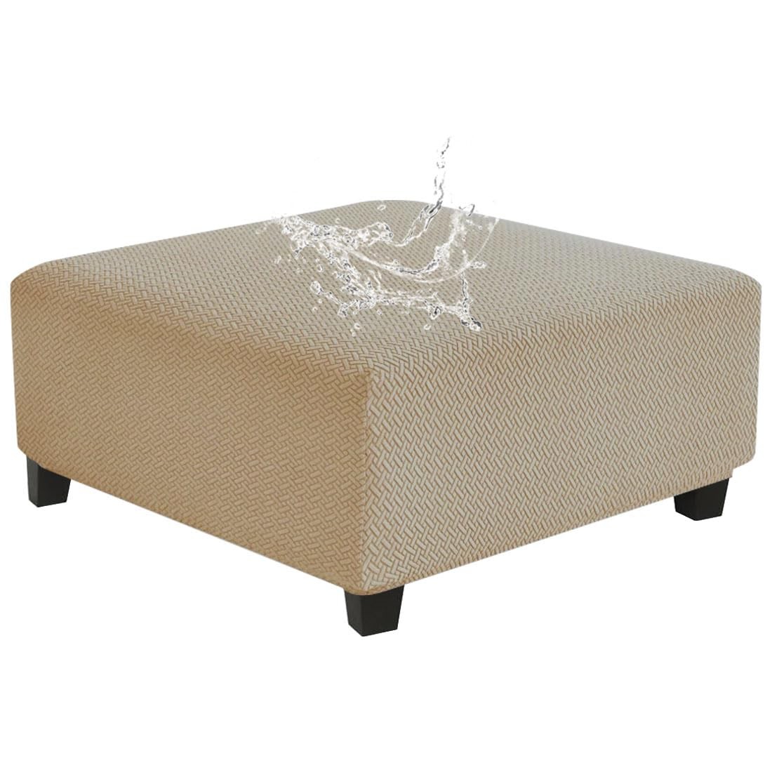 Waterproof Square Ottoman Cover Large Square Folding Storage Ottoman Bench Sl...