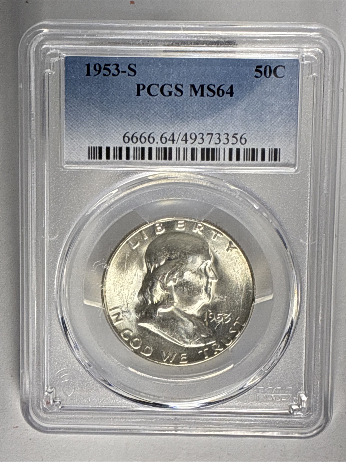 1953-S Franklin Half Dollar PCGS MS64