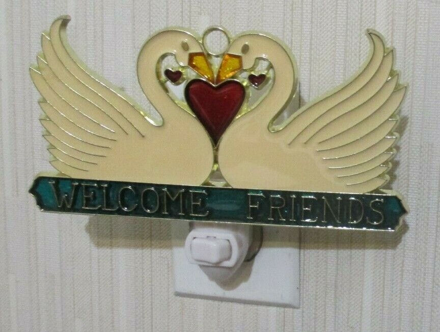 BLUE WELCOME FRIENDS SWAN NIGHTLIGHT (SUNCATCHER LIGHT)
