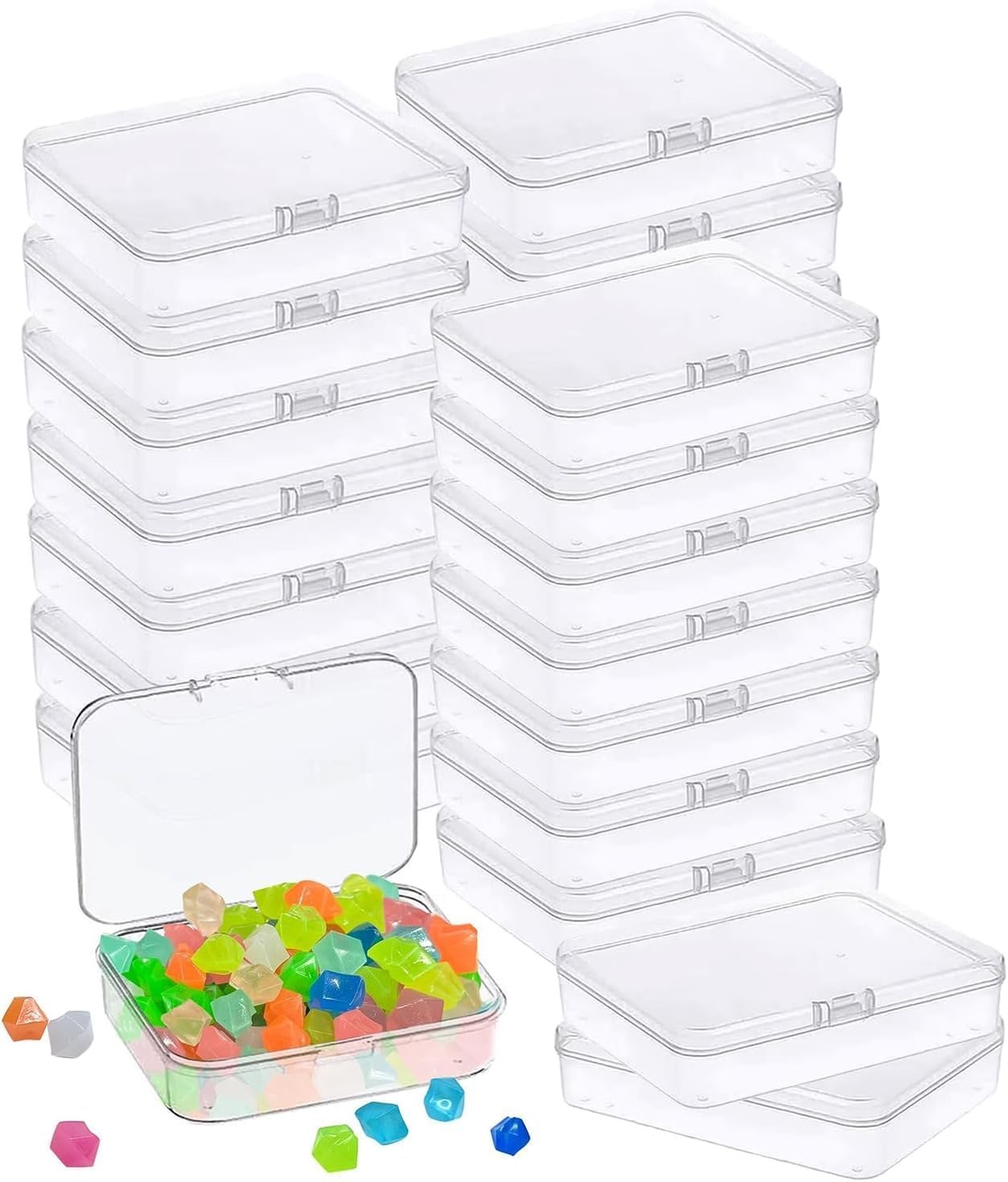 6 Pcs Mini Plastic Storage Containers Box with Lid, 3.5x2.4 Multicolor 1