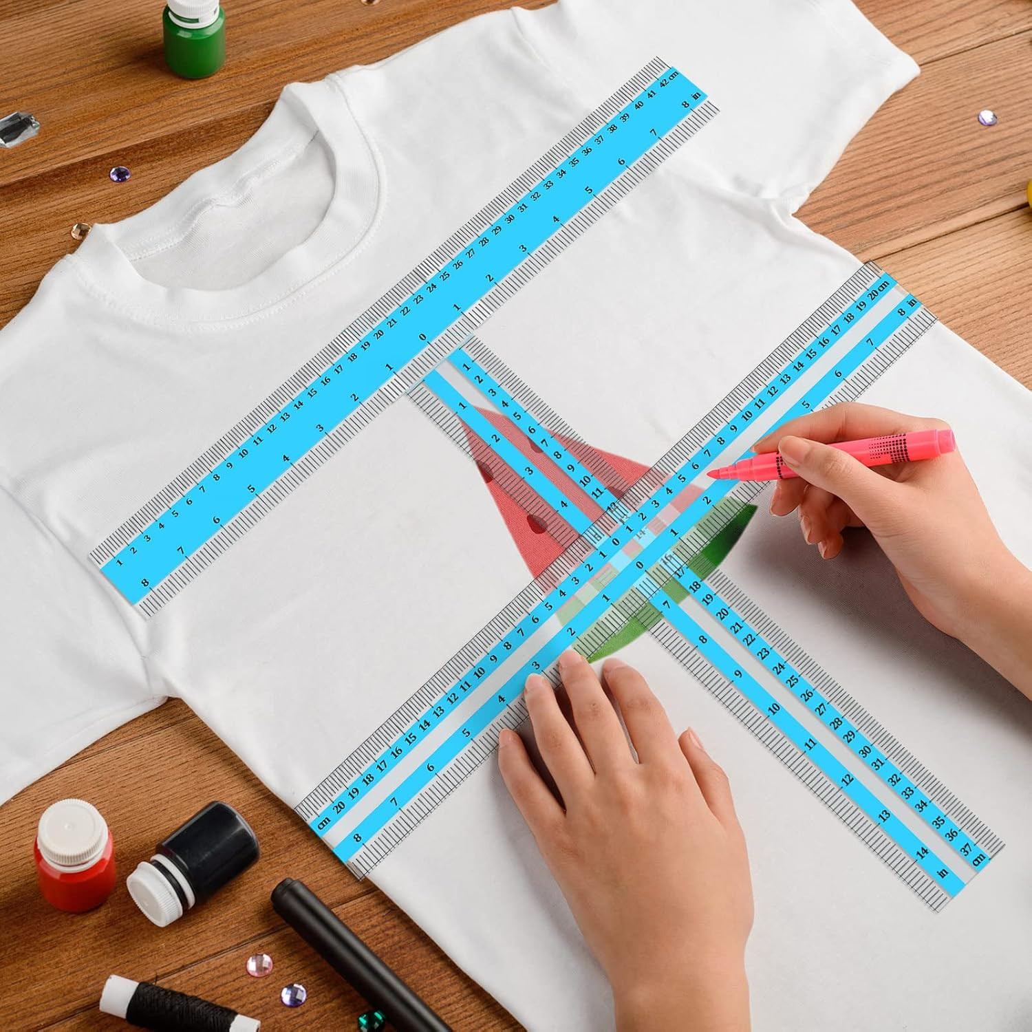 3 Pcs T Shirt Ruler Guide for Vinyl Alignment Tshirt Ruler Alignment Tool Placem