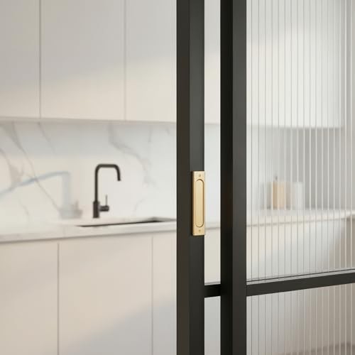 2 Pack Flush Door Pull Rectangular Recessed Door Pull Finger Flush Aluminum