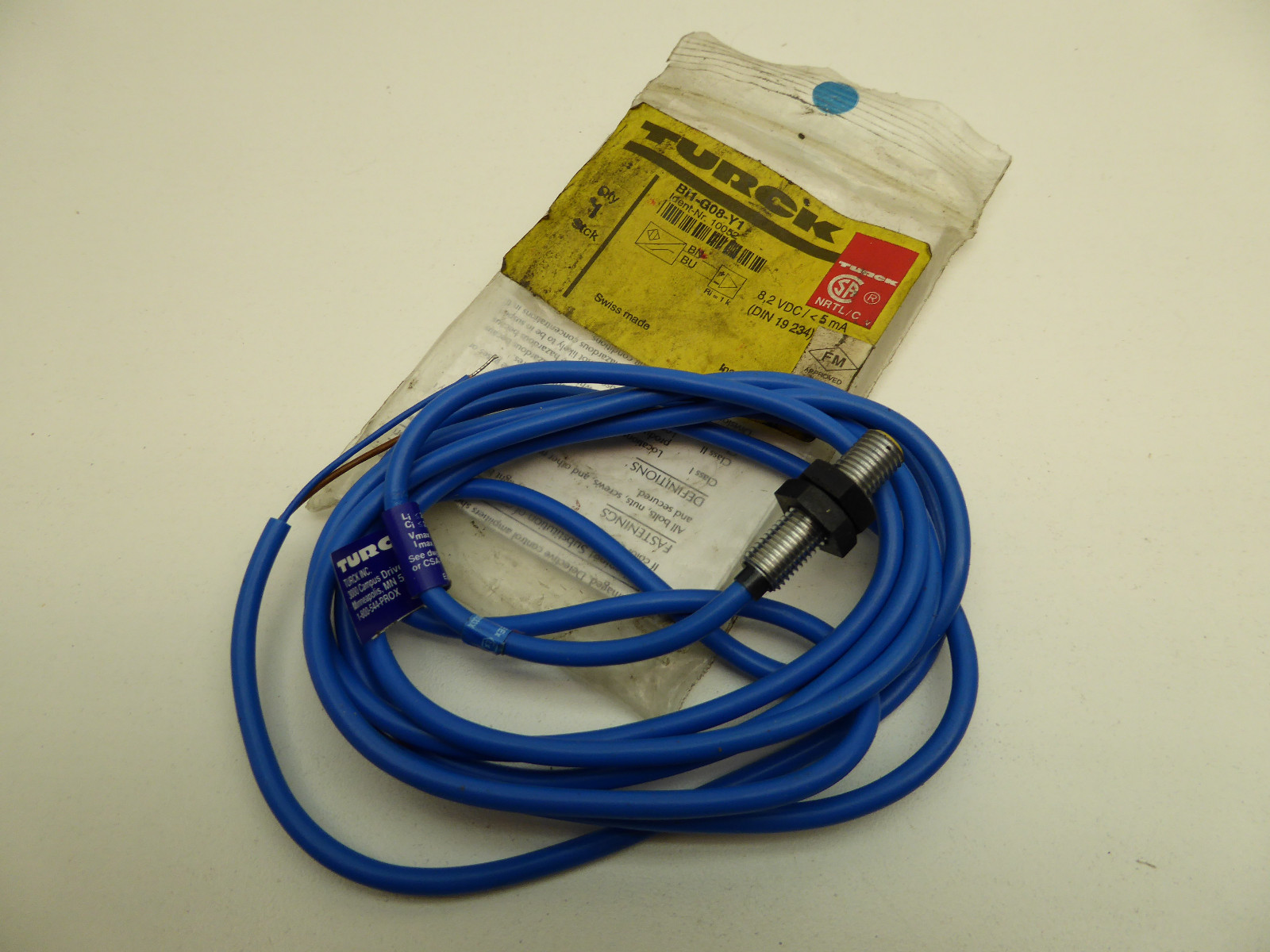 Turck BI1G08Y1 Proximity Sensor Cable NEW