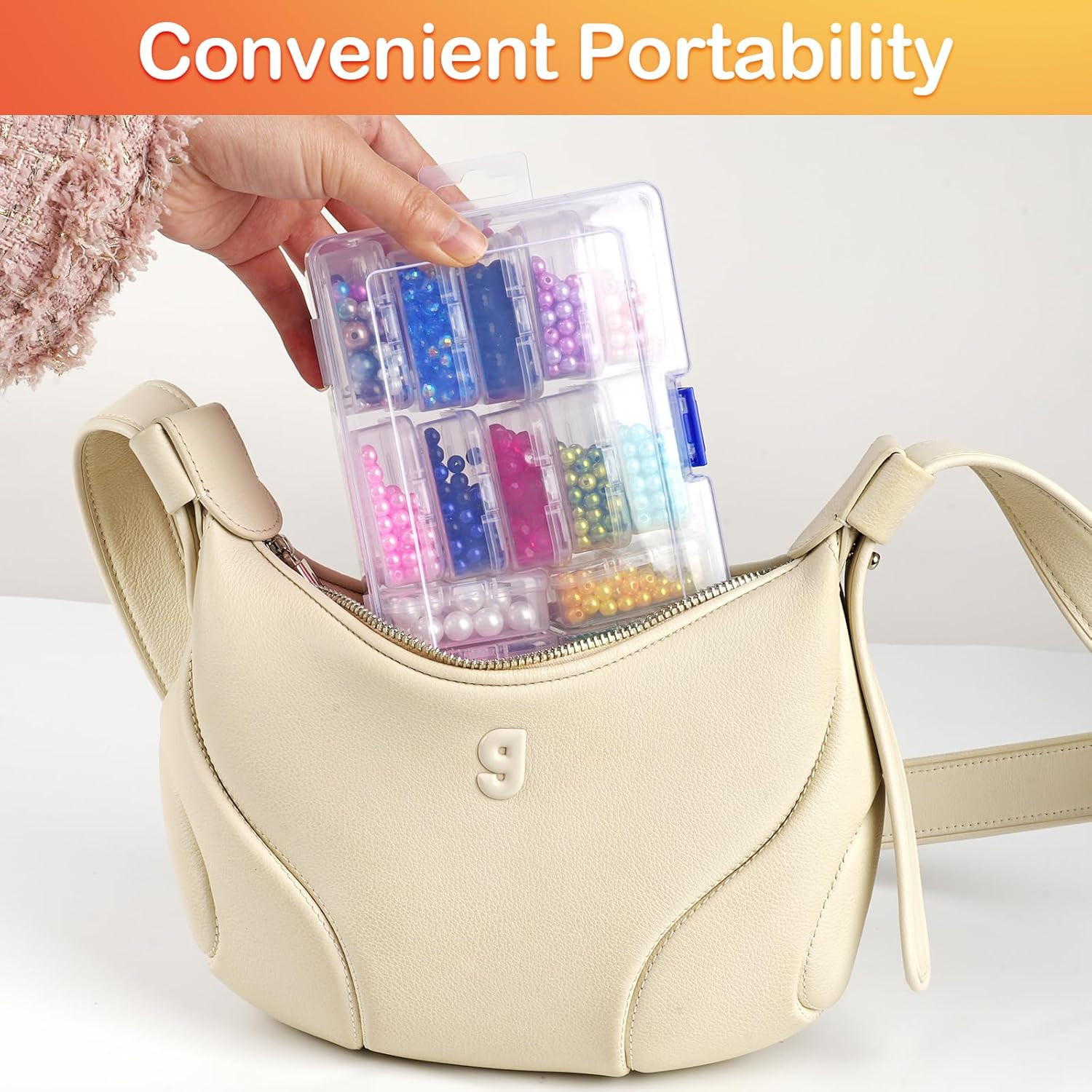 Bead Organizer and Storage, 15 Pcs Clear Bead Storage Containers, Mini Plastic B