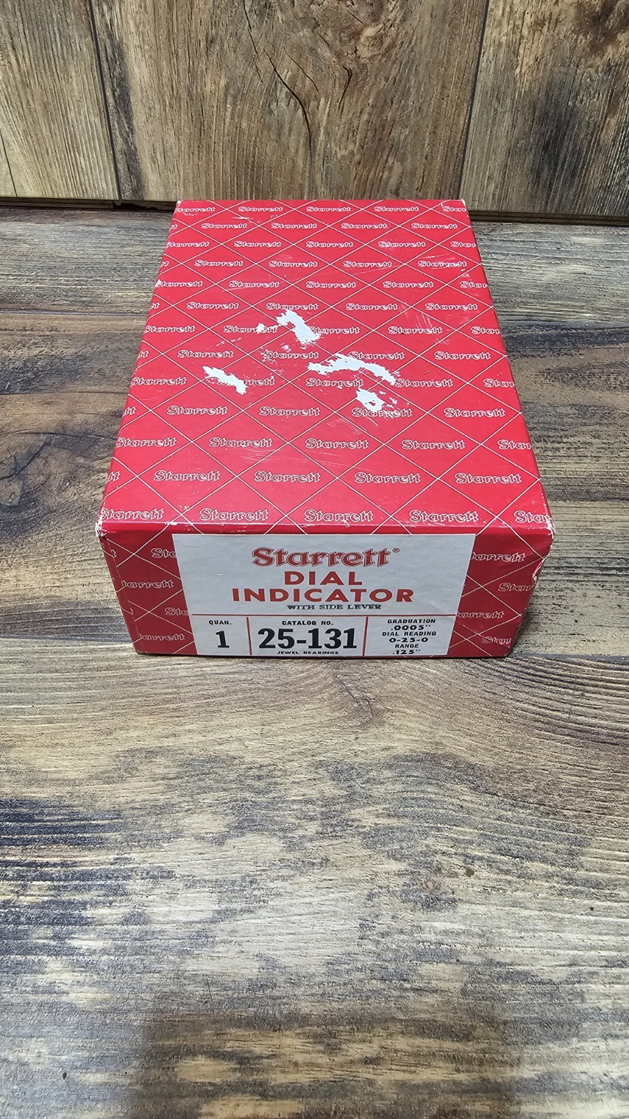 LS STARRETT CO No. 25-131 Dial Indicator +/- .125" Range, .0005" Graduation USA