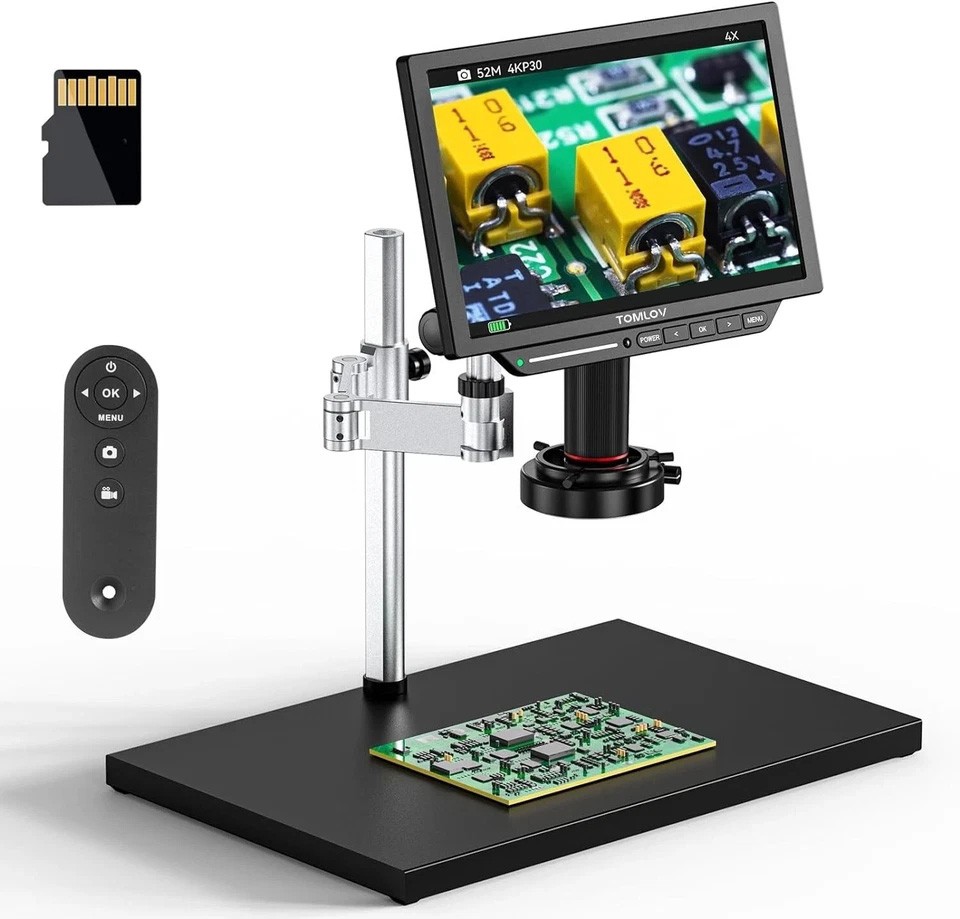 TOMLOV 10" 4K Digital Microscope 2000X USB Magnifier Coin Microscope