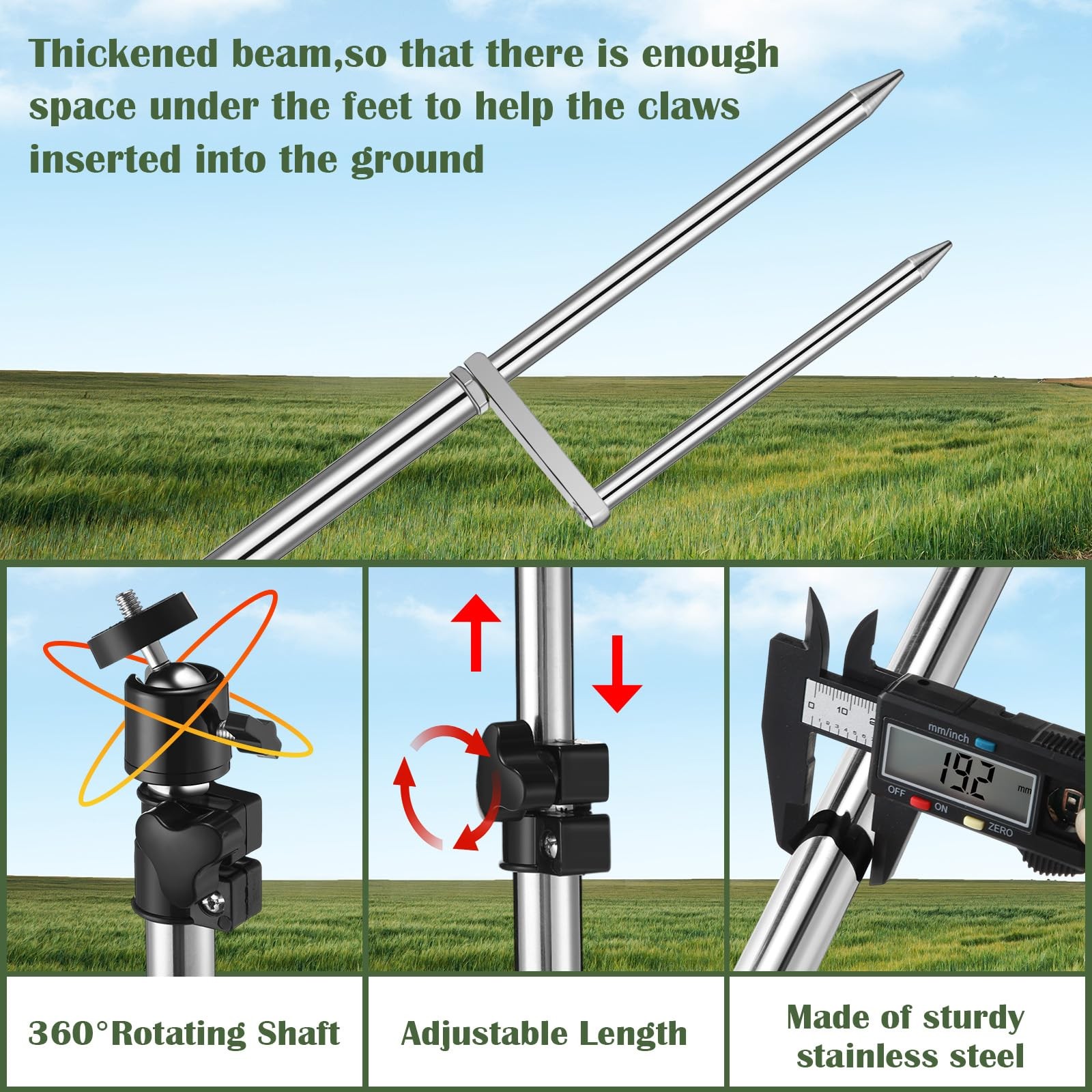 1 Pack Trail Camera Stand Mount Foldable Stainless Steel Game Camera Stand Br...