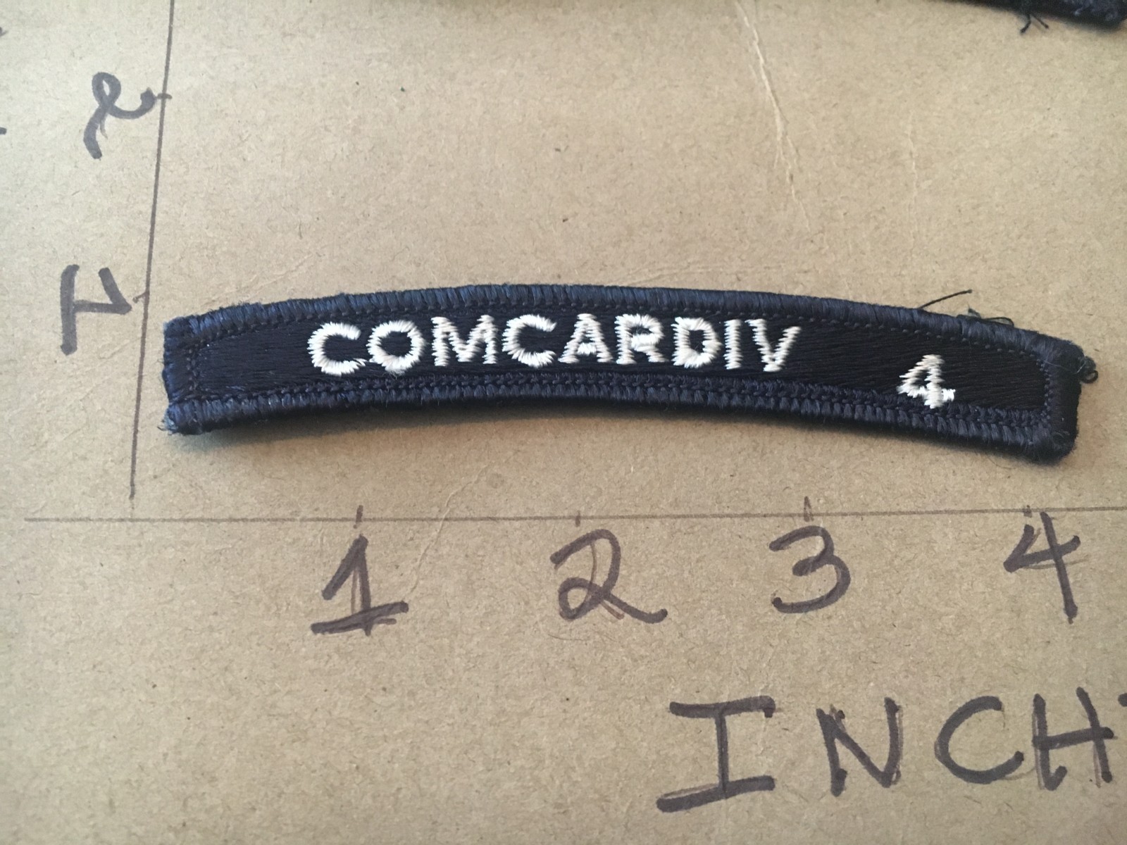 US NAVY SHOULDER STRIP TAB *** rocker *** Patch Comcardiv 4