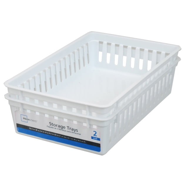 2Pack Plastic Drawer Organizer Storage Bin Set for Kitchen Desk Bathroom Drawer