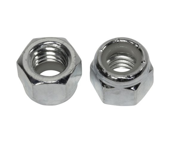 Lock Nut Nylon Insert 7/16-14 Zinc Clear Trivalent (100 Pieces)