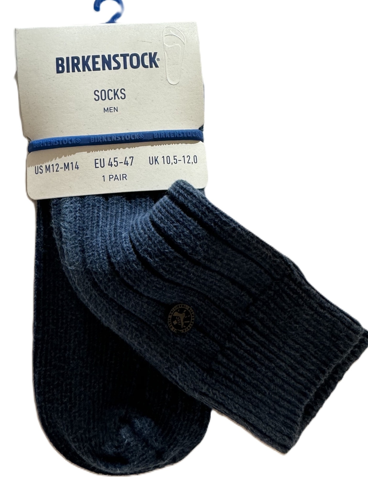 BIRKENSTOCK MEN'S FASHION DENIM SOCKS COTTON sz US 12-14 EU 45-47 NAVY 1002559