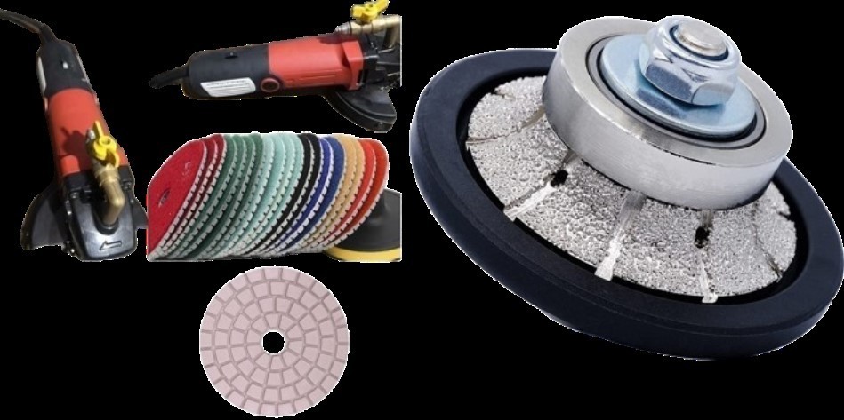 Stone Polishing Kit Wet Polisher 3/16" Roundover Edge Router Bit