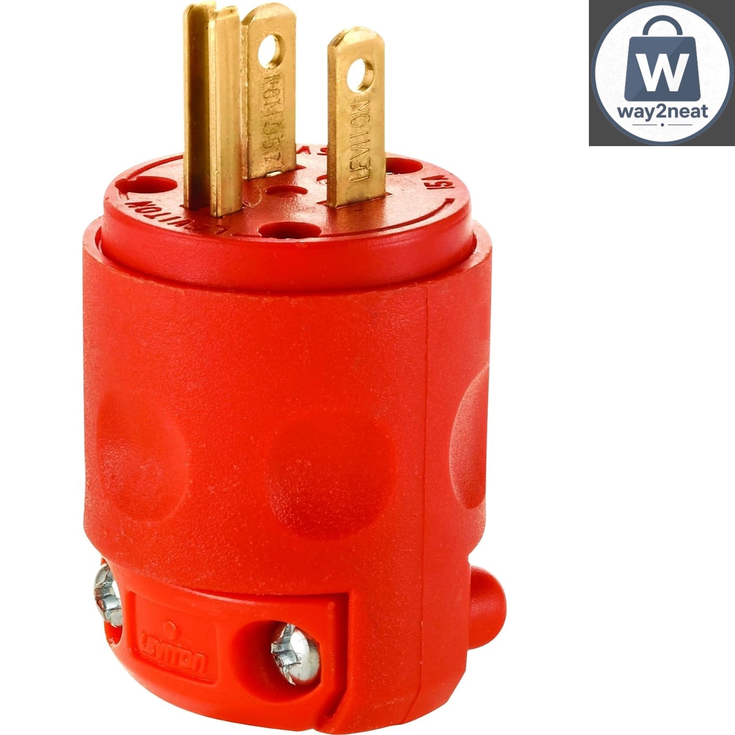 15 Amp  Listed Grounding Plug - Durable, Moisture Resistant Orange Connector