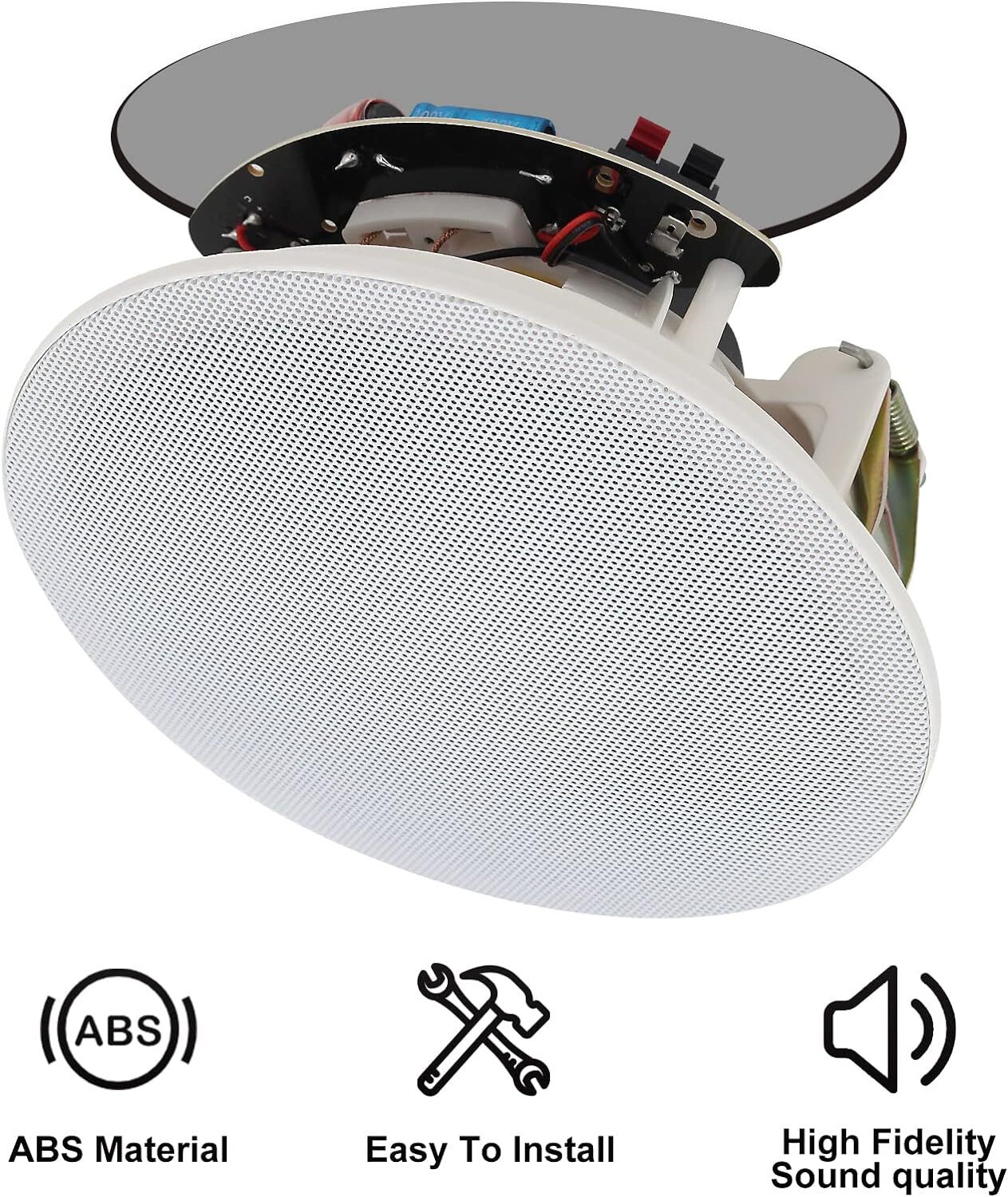 4* Herdio 2-Way Bluetooth Ceiling Speakers + in Wall Amplifier Receiver 3 Sizes