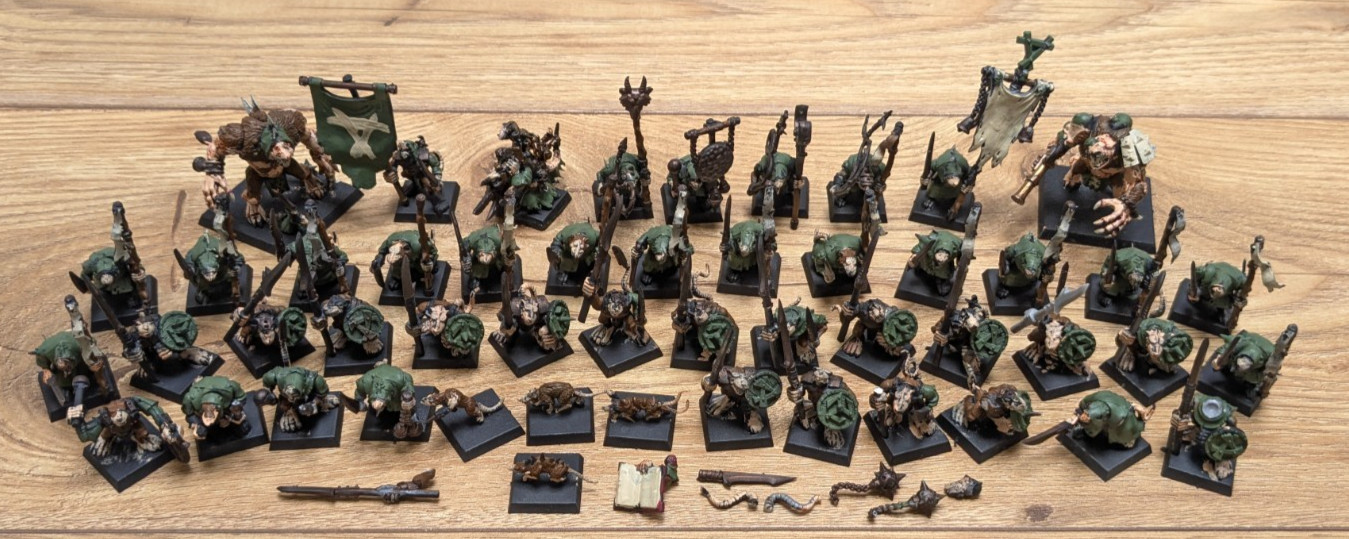 Bundle Lot 50 Warhammer Old World Skaven Army Painted Plastic Figures