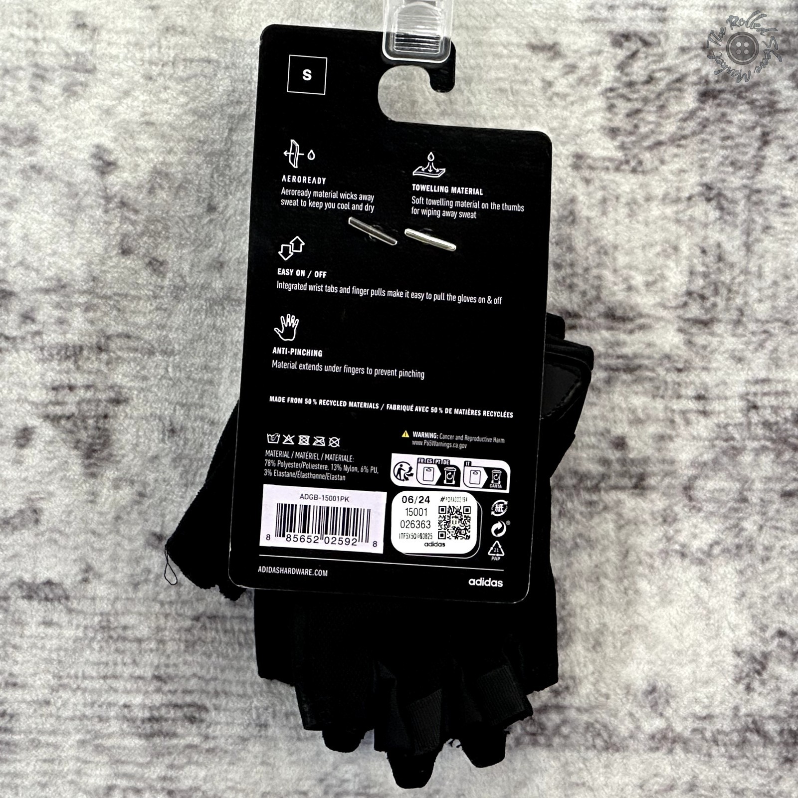 NWT - Adidas Essential Training Gloves - Black/Pink - Fingerless - Size S