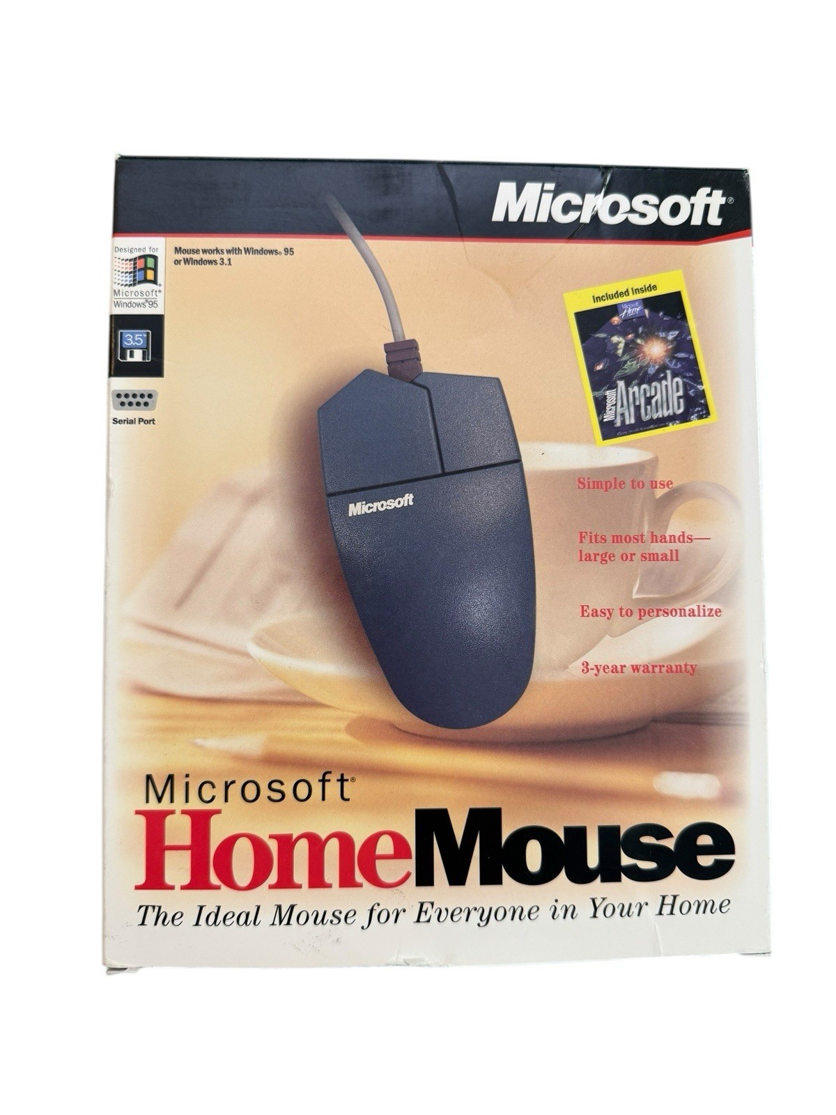 Vintage Microsoft Home Mouse 9-Pin Serial Port (Open-Box)