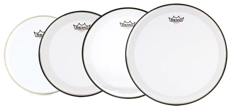 Remo Powerstroke P4 Clear Tom Drumhead Bundle - 10/12/14/16 inches