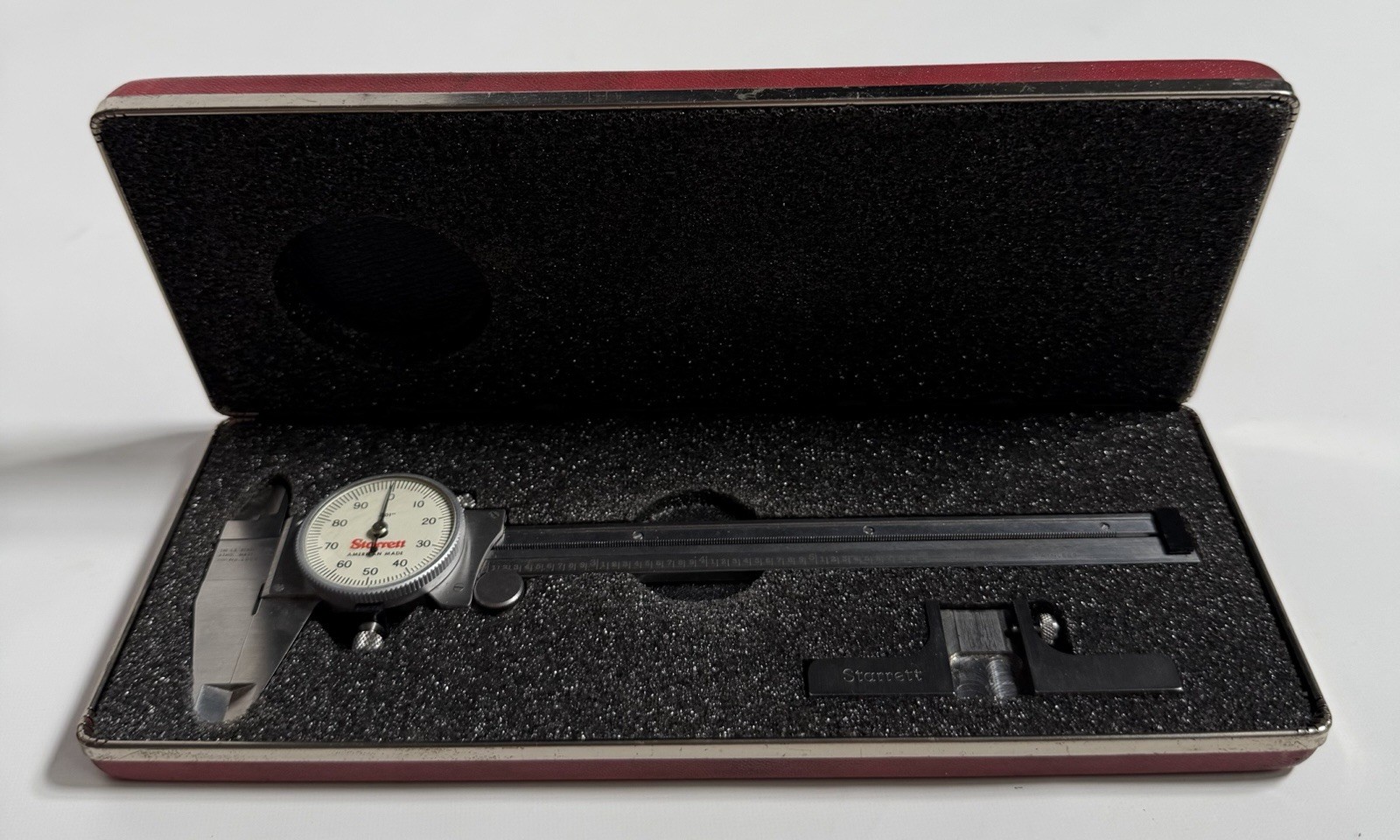 Starrett No 120A Slide Caliper Dial 6" .001" Machinist Tool w/ Depth Attachment