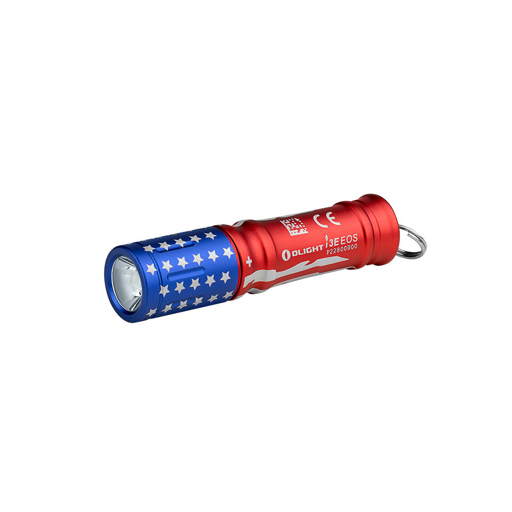 Olight I3E EOS Stars & Stripes Keychain Waterproof Flashlight, 90 Lumen