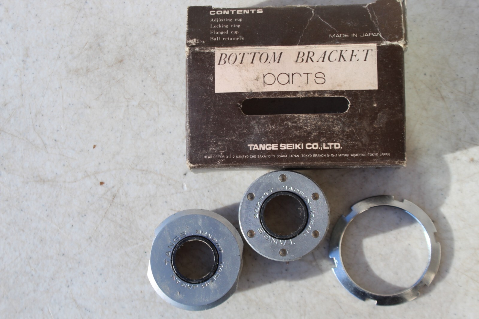 3 Piece VTG Tange Fixed Bottom Bracket Parts 36 x 24 JL-401S Made Japan
