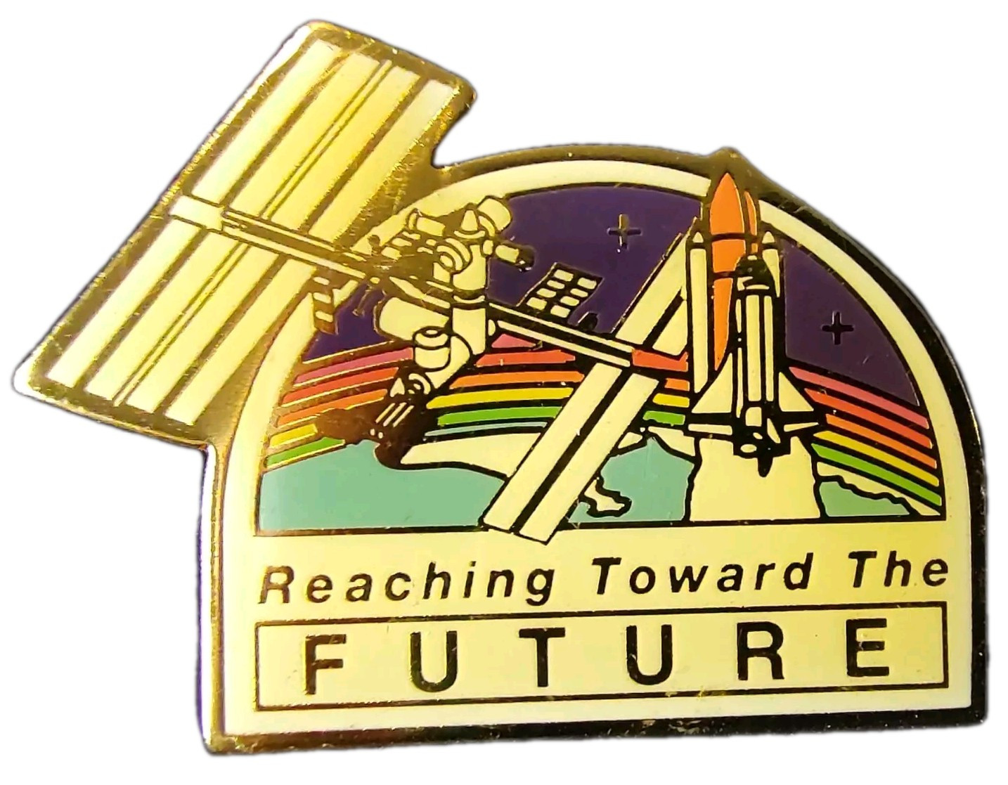 NASA National Quality Month Space Shuttle Lapel Pin Reaching the Future 1993