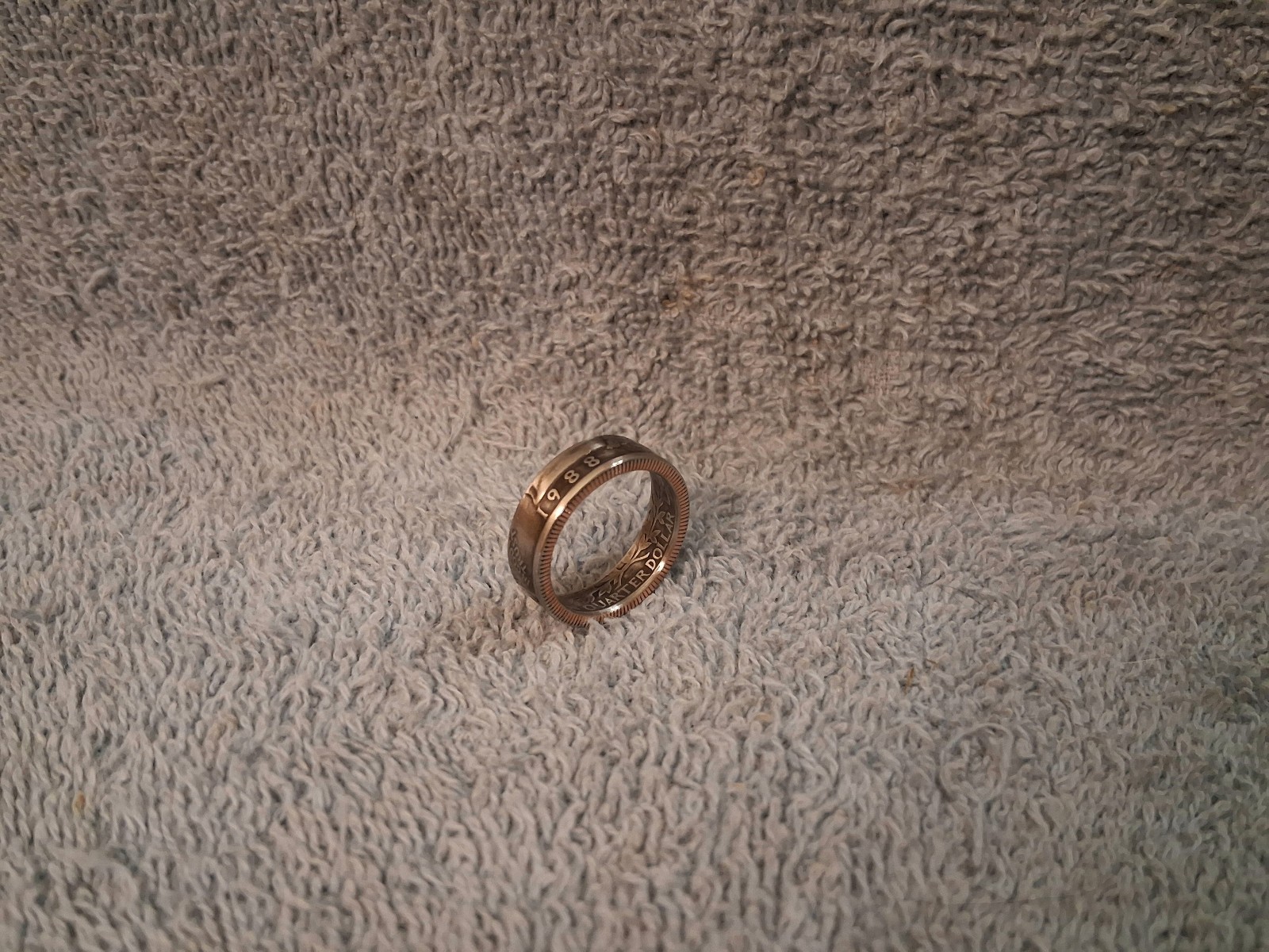 1988  Washington Quarters, coin ring, size 7