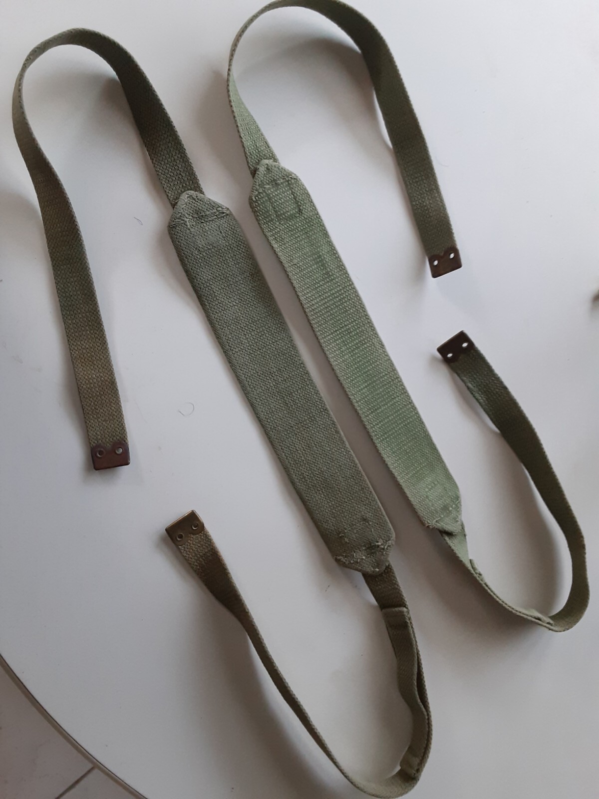 British WW2 Khaki Web Support Braces nicely Un Marked Blankoed