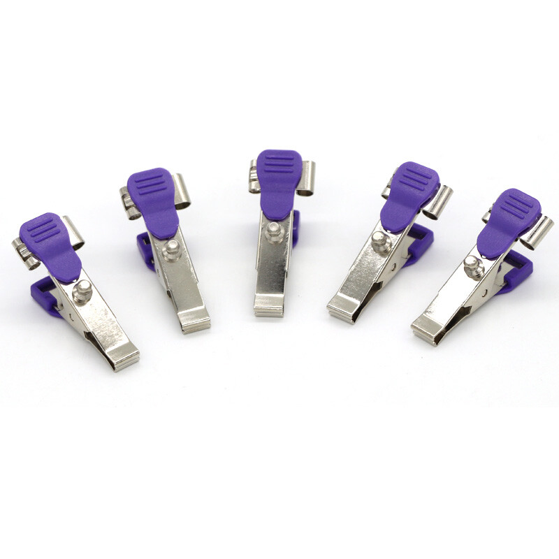 10pc metal Clip veterinary ECG electrode flat clamp snap connection to ECG cable