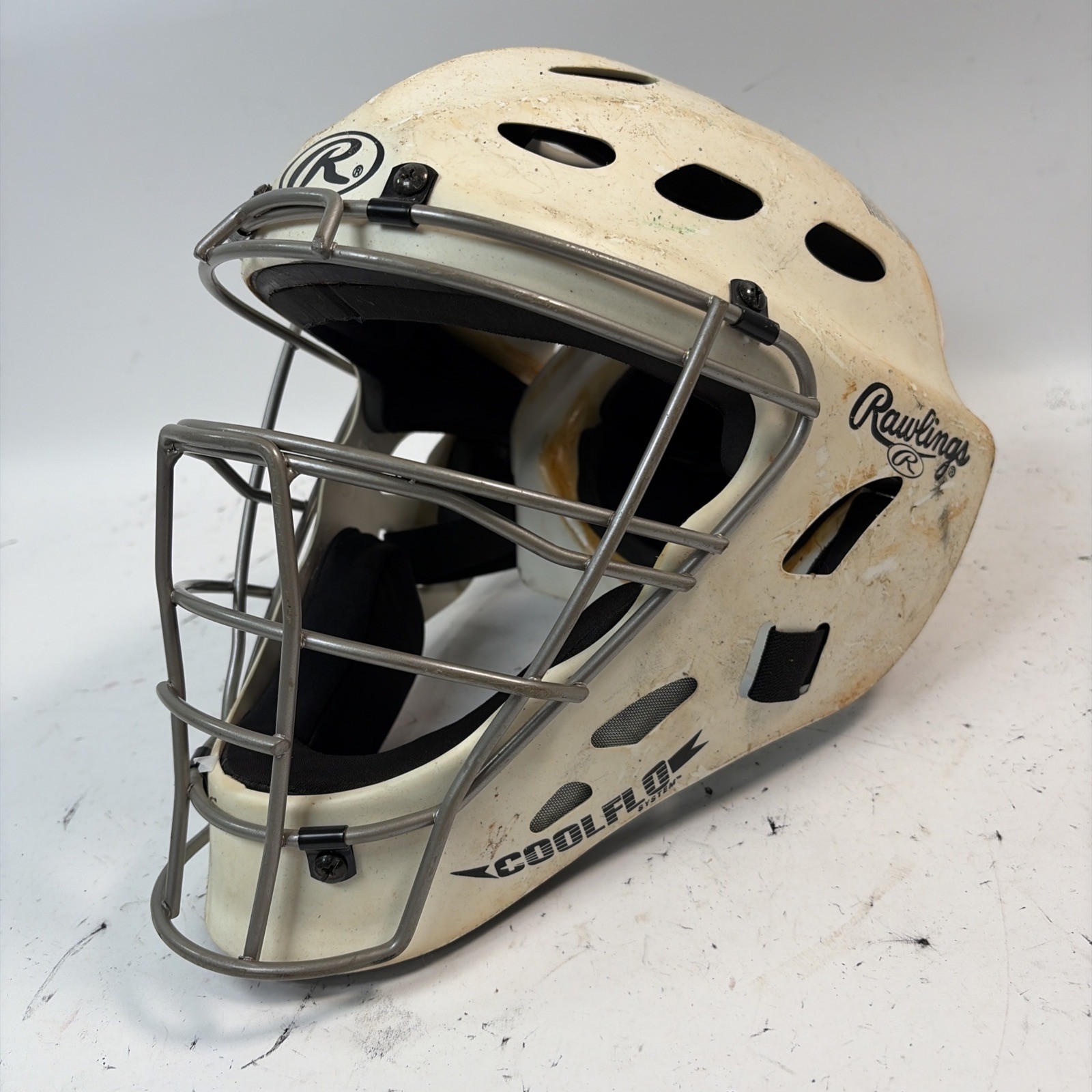 Rawlings MCH1 Baseball Catchers Helmet, White, Senior
