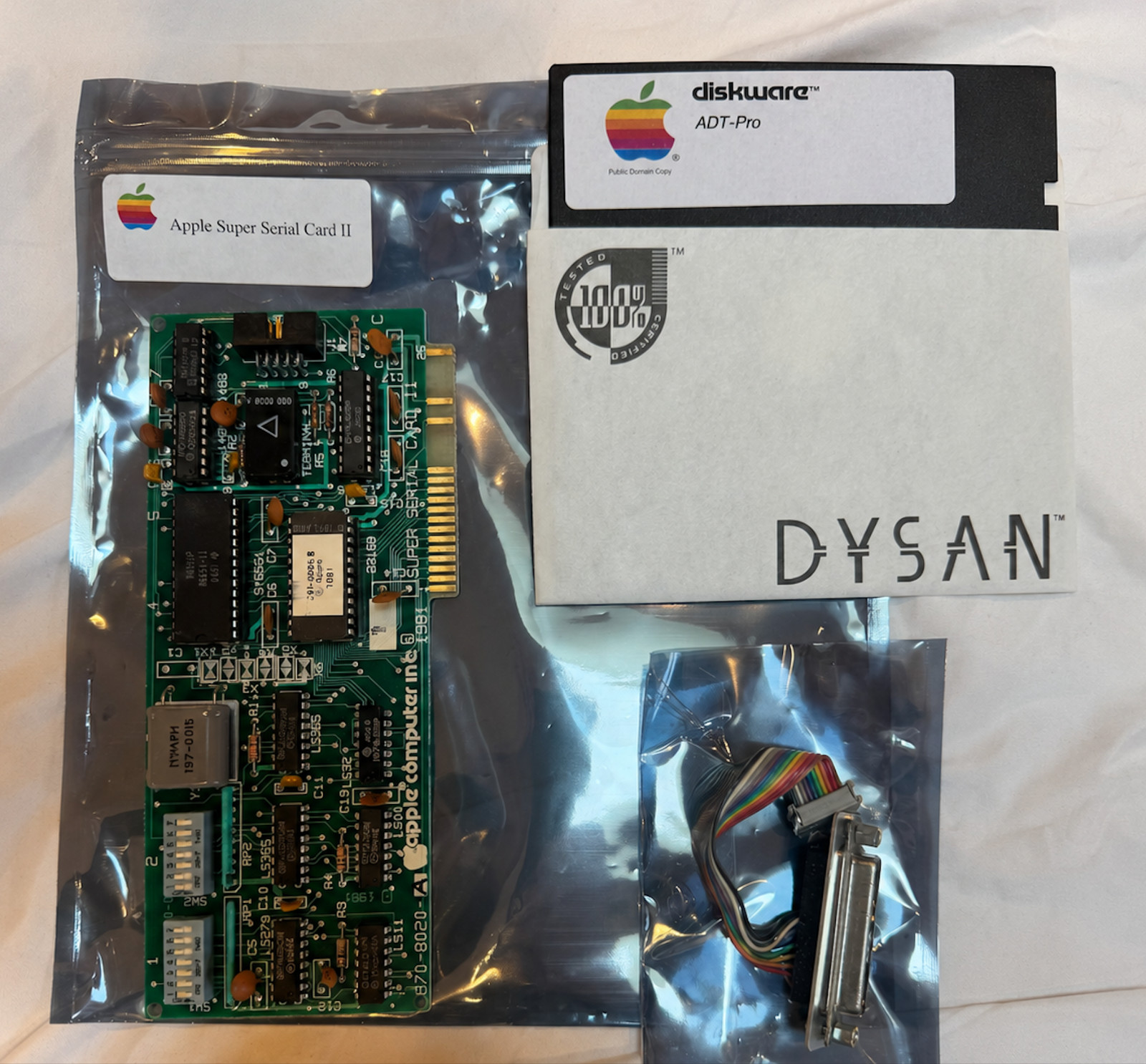 Apple Super Serial Card II with ADT Pro TESTED