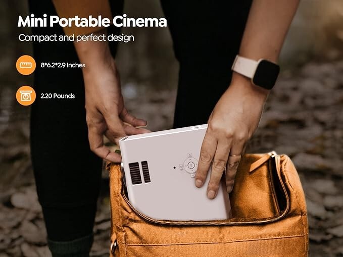 YABER U5 Mini Projector with 5G WiFi Mini Portable Outdoor Projector bundle