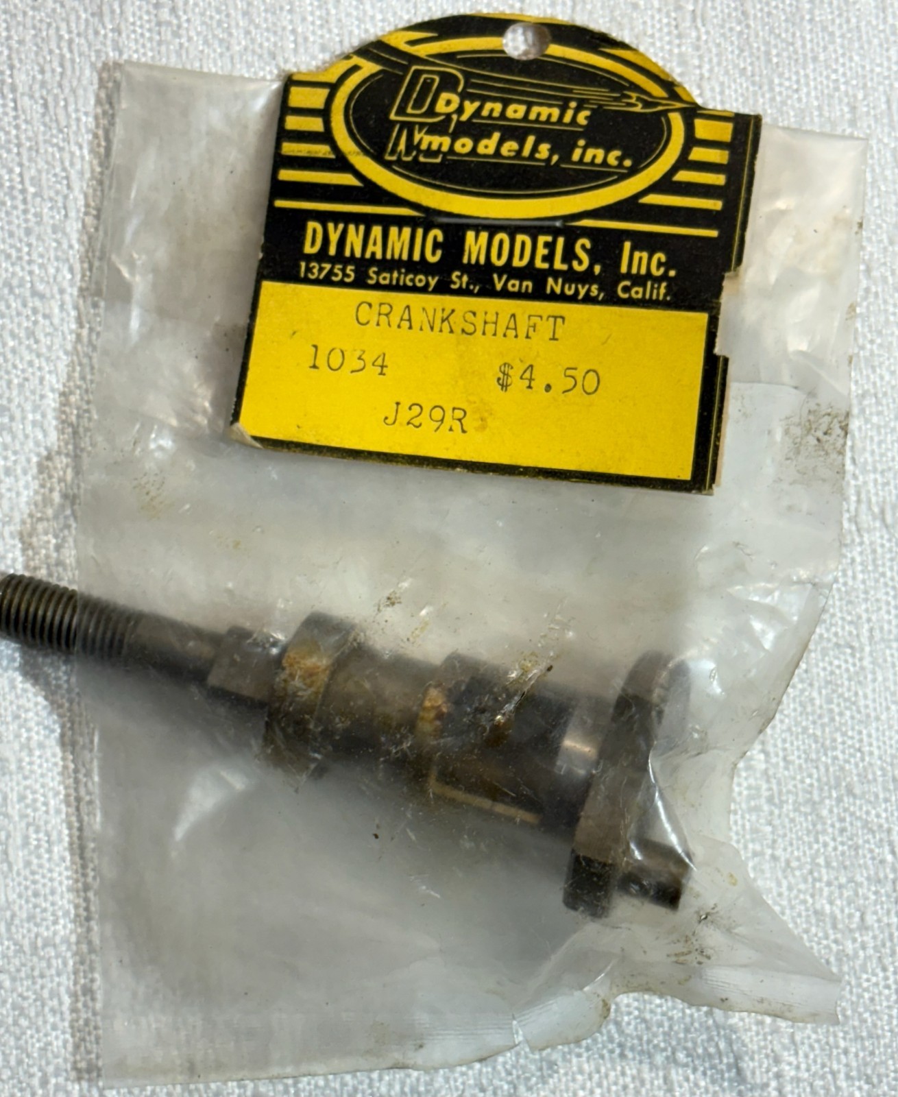 JOHNSON J29R .29 GLOW ENGINE CRANKSHAFT PART#1034 DYNAMIC 4 AIRPLANE RC UC