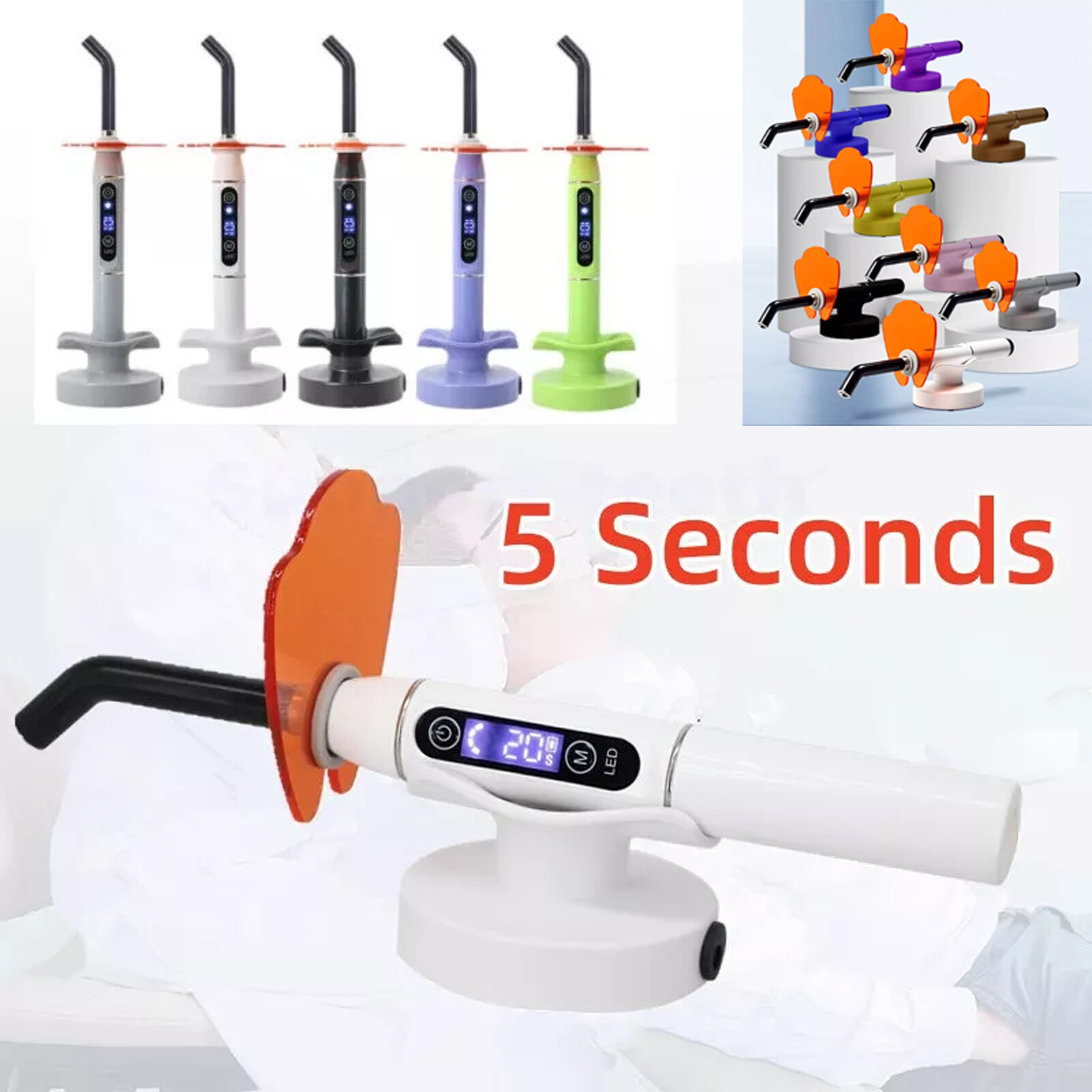 Dental Wireless Cordless LED Cure Curing Light Lamp 2000mw Tool Resin Cure