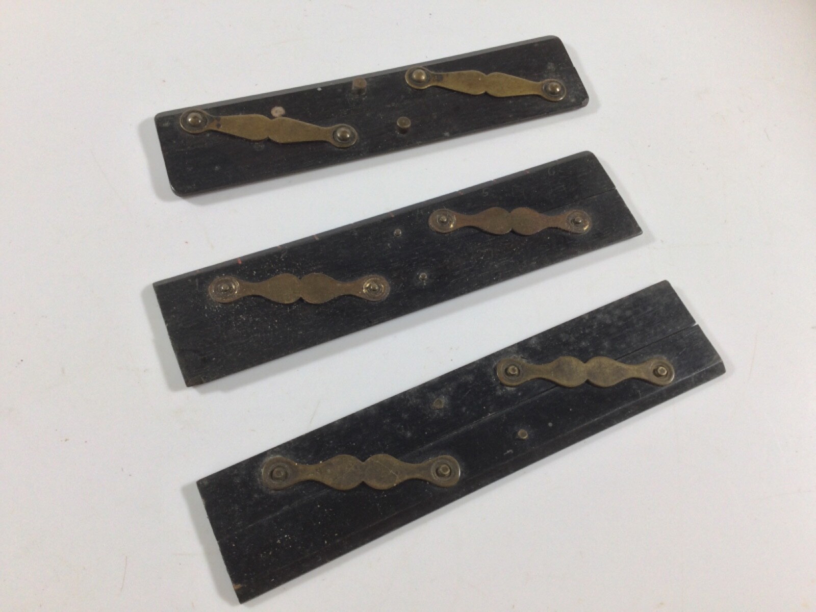 3 No Vintage Architects / Navigation Ebony & Brass Parallel Rules