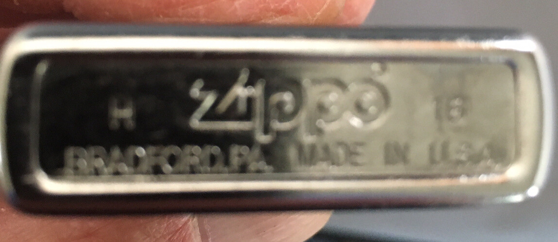 Zippo Windproof Chrome Lighter With Linen Weave Pattern, 28181, Preowned W/Box
