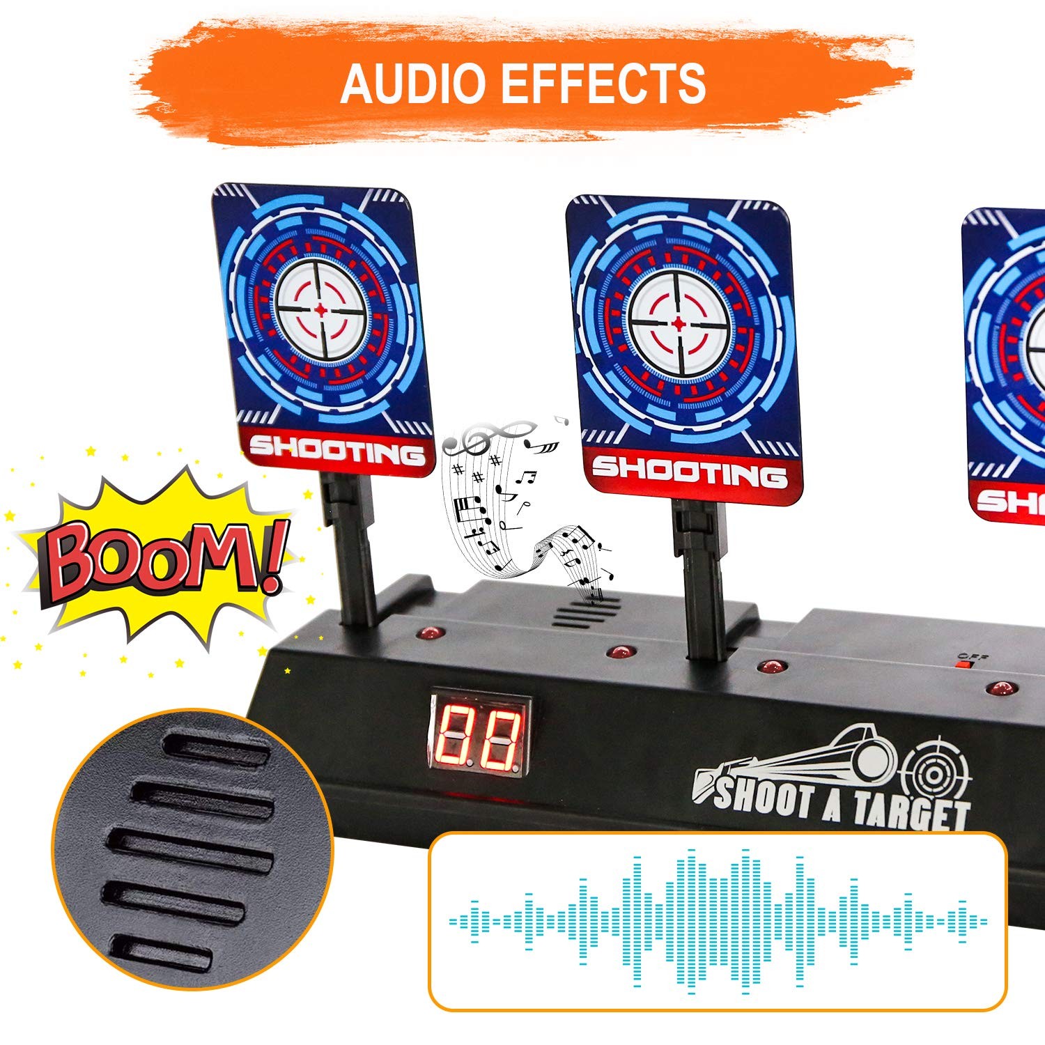 Electronic Shooting Target Scoring Auto Reset Digital Targets Medium, Black