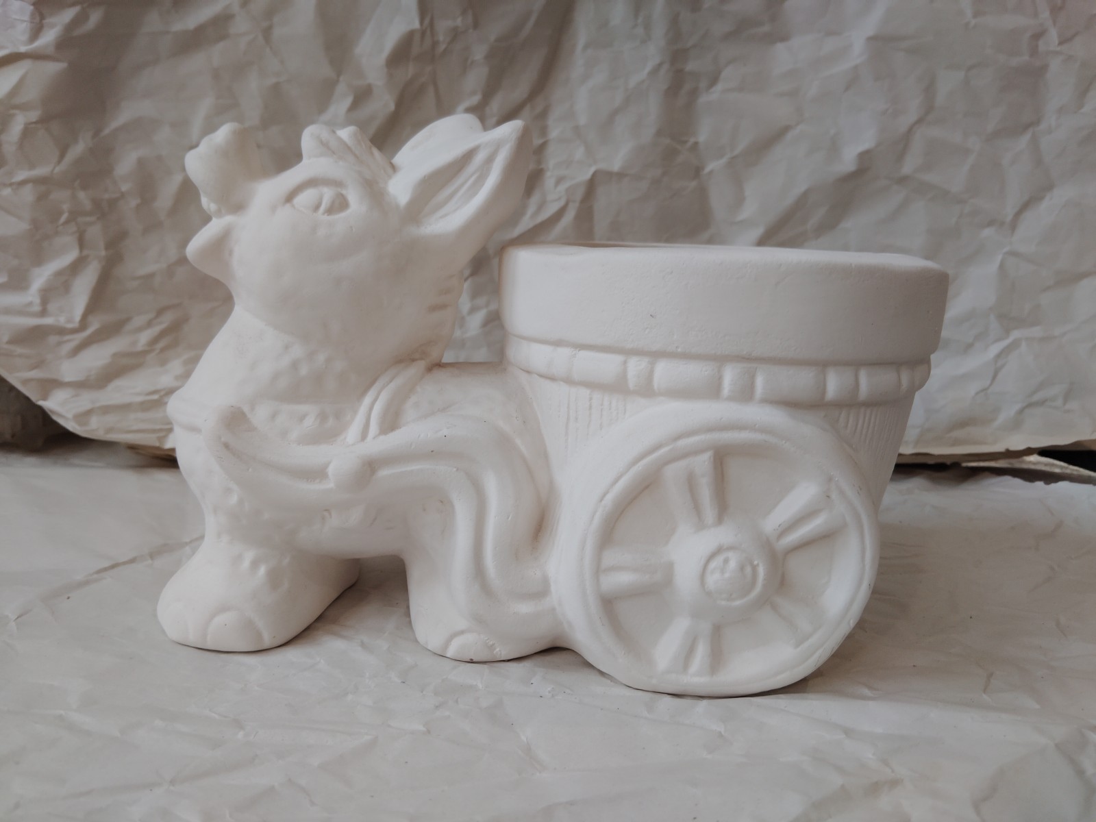 Ceramic Donkey Planter Figurine