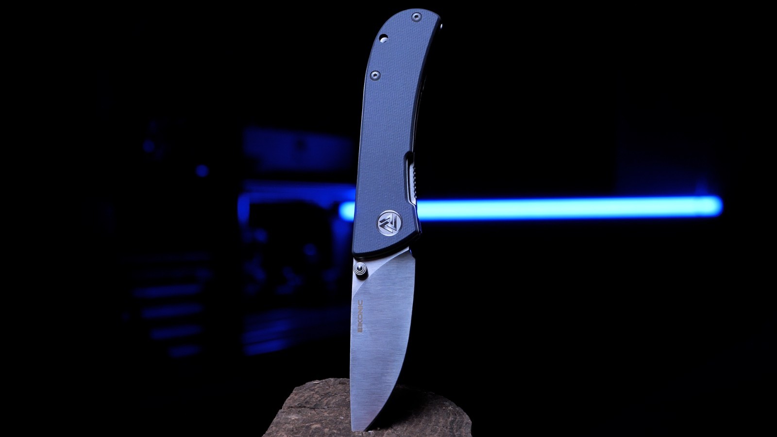 EIKONIC Fairwind 2.72" Flipper EDC Knife D2 Plain Blade, Steel Blue G10– 220SSGY