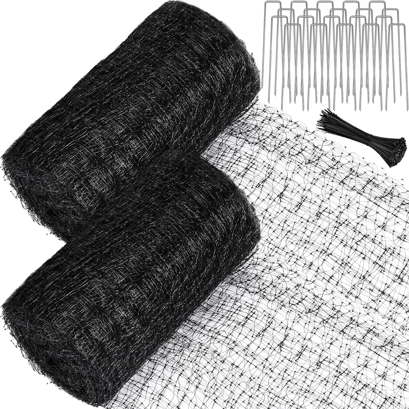 Wesnoy 2 Roll Deer Fence Netting, 7.5 x 200 7 x 100 ft/ 2.1 x 30.5 m, Black