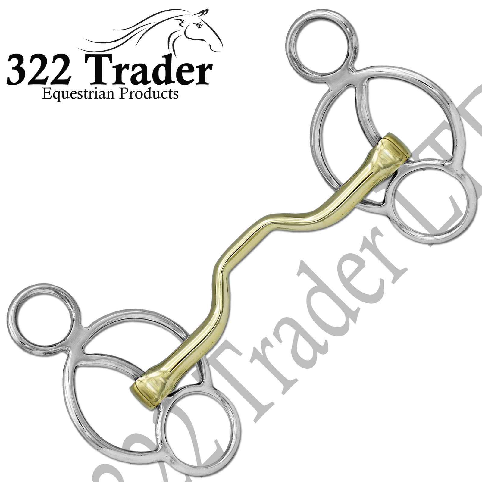 3 German Silver & Stainless Steel Gag Horse Mouth Bite Rings - 5.5 Inch