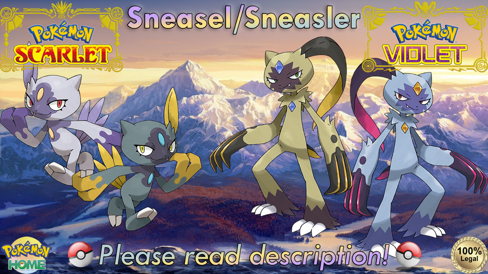 🍊Shiny/Non-shiny Hisuian Sneasel/Sneasler 6IV🍇Pokémon Scarlet/Violet (💯Legal)