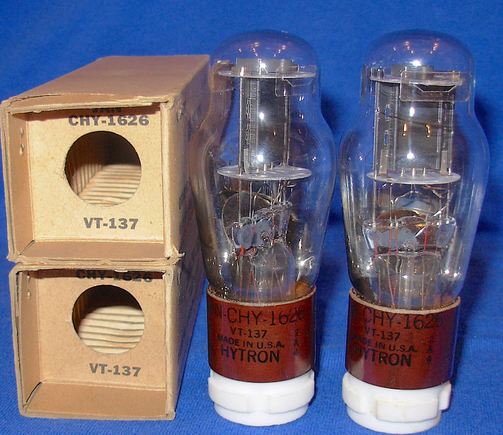 NOS NIB Pair Hytron 1626 / VT-137 Triode Vacuum Tubes