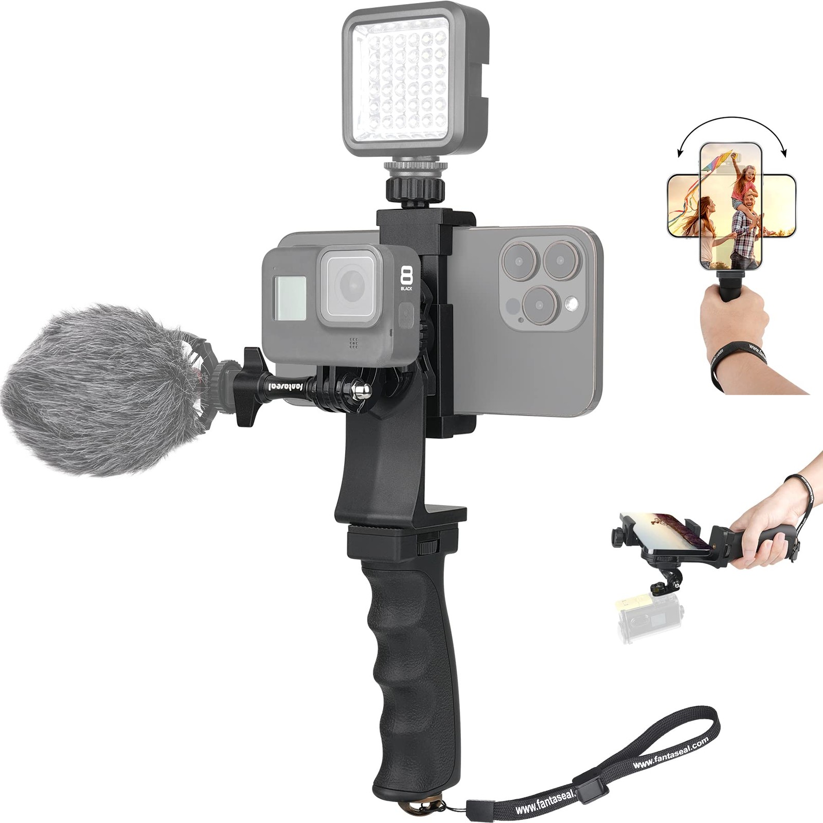2in1 Ergonomic Portable Action Camera+Smartphone SYN Hand Grip Black