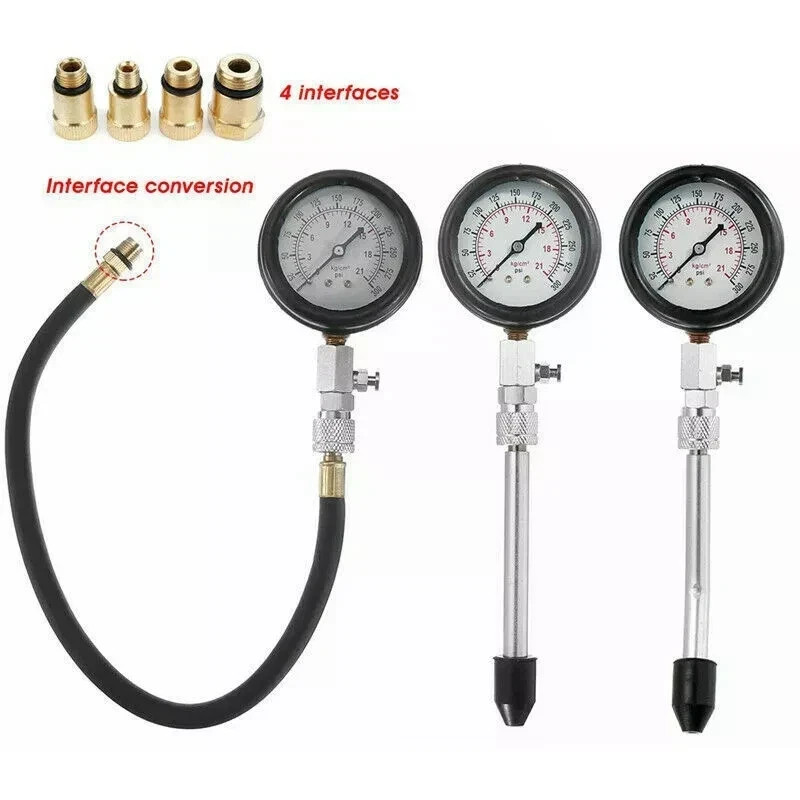 Engine Cylinder Compression Gauge Tester Kit Gas Engine Diagnostic Testing Tool