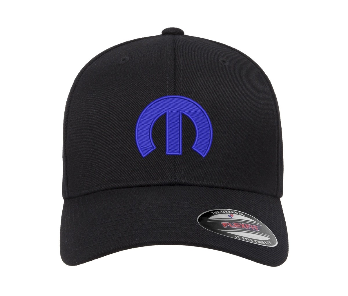 Mopar M Logo Embroidered Fitted Flexfit Hat Cap Curved Brim