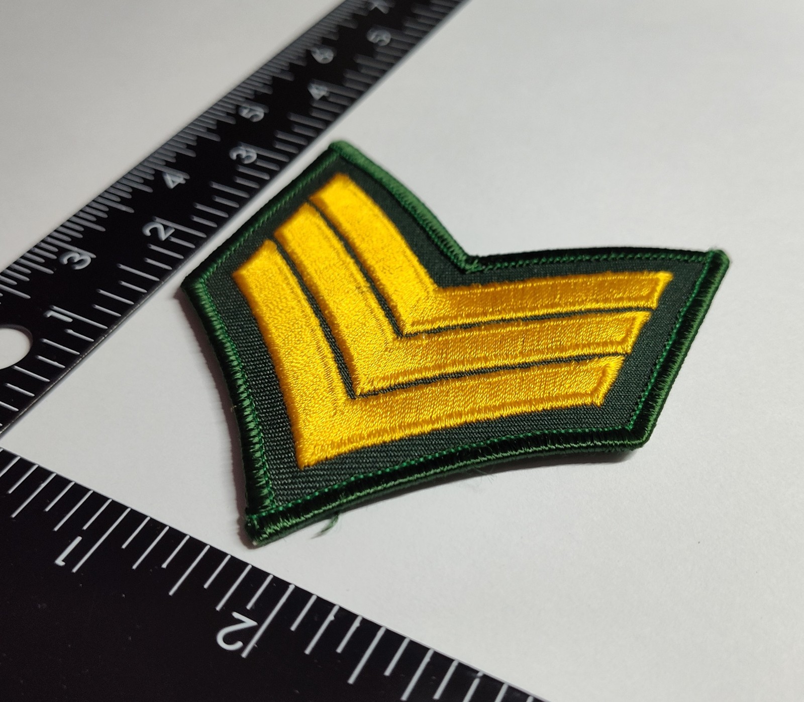 Vietnam Era US Army Sergeant Green Stripes Patch High Quality Hook Loop
