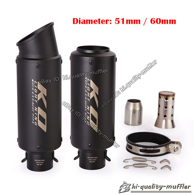 51mm~60mm Universal Motorcycle Slip On Exhaust Muffler Pipe DB Killer Silencer