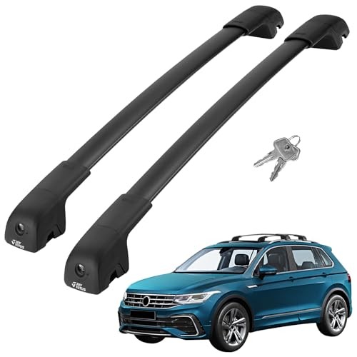 Lockable Roof Rack Cross Bars for Volkswagen VW Tiguan 2018-26 (Not for Limited)