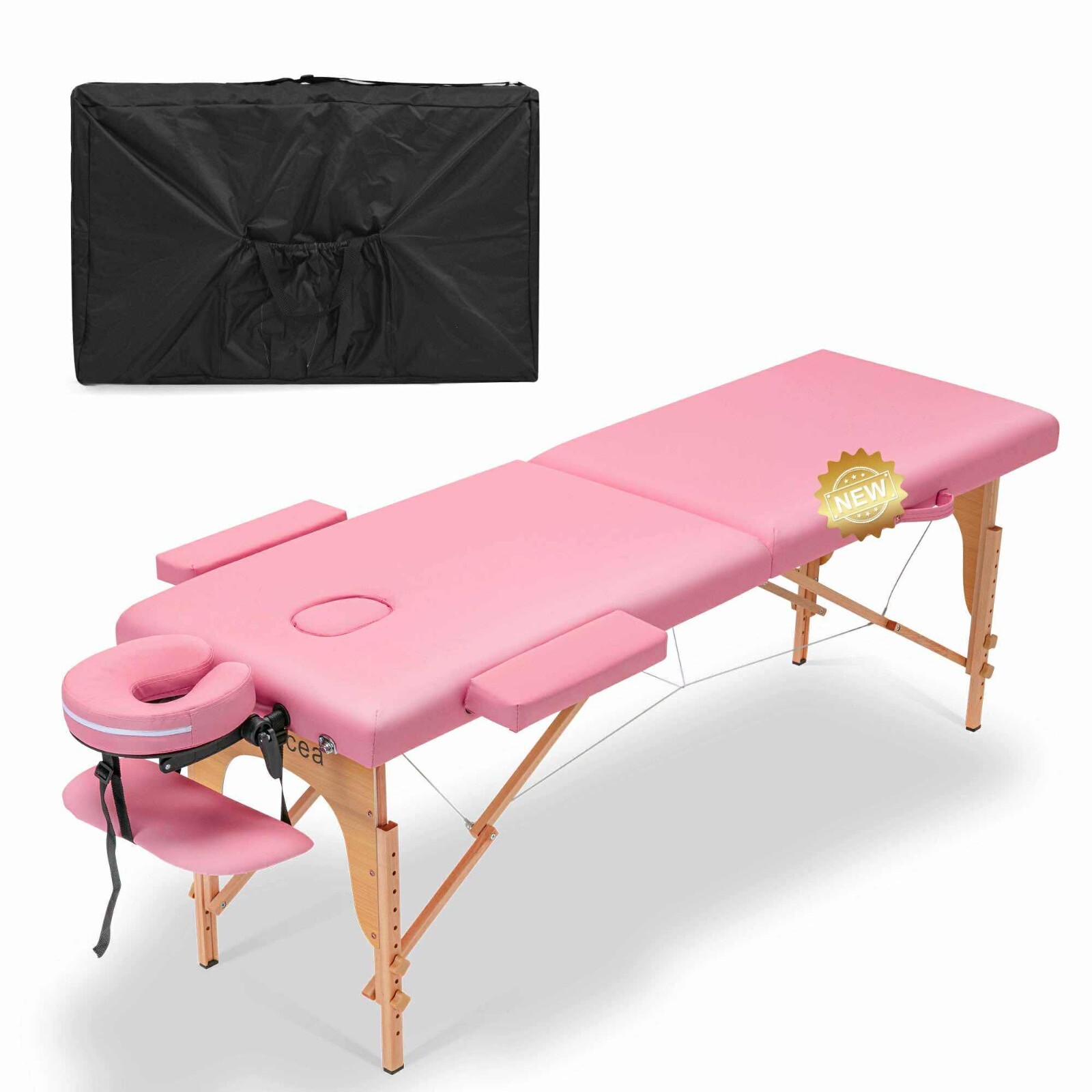 Portable Massage Bed Lash Bed with Carrying Case SPA Table Height Adjustable